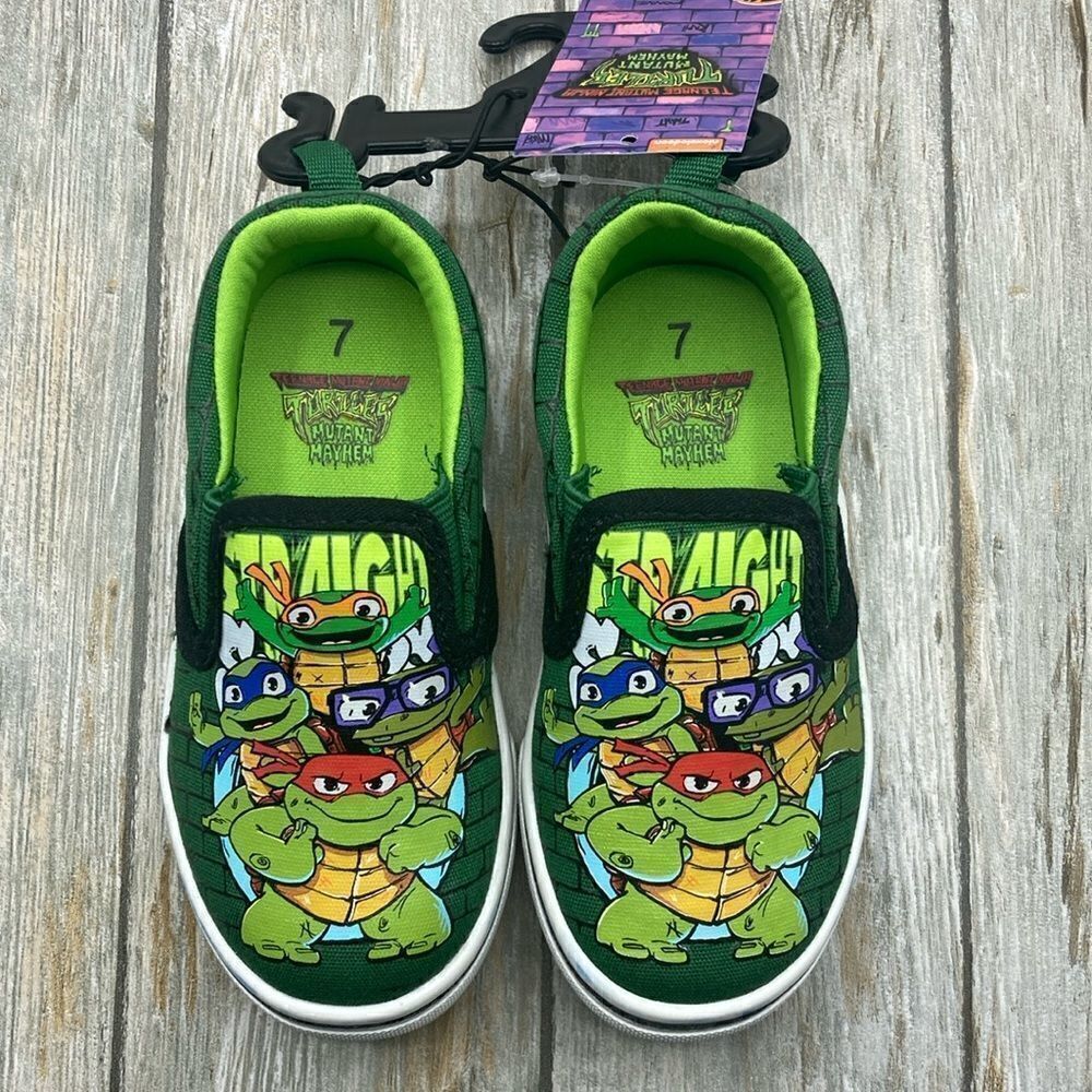 Baby Toddler Boys Slip-On Teenage Mutant Ninja Turtle Shoes Sneakers Size 7